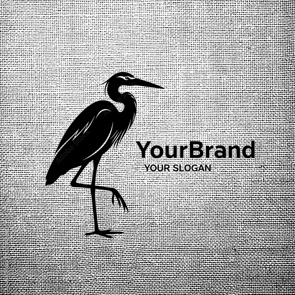 Fototapeta premium Black and white logo with a crane
