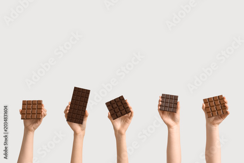 Female hands with different...