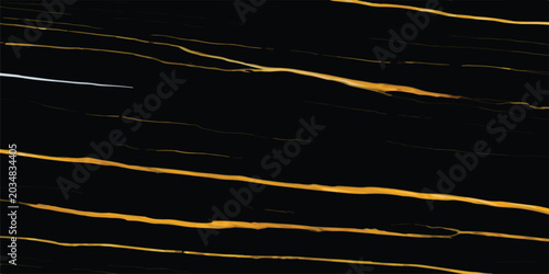 Tableau sur toile Seamless black marble texture with golden veins abstract background golden lines