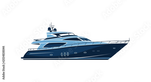 фотографія Luxury Motor Yacht, Sleek Design, Nautical Elegance, White Background