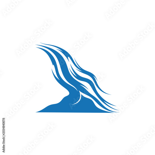 Descending Katabatic Mountain Wind Current Vector