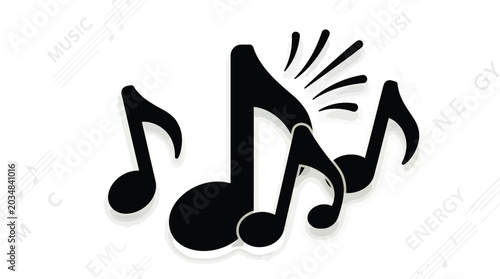 Fotografia Musical notes and symbols for sound and melody with treble clef, bass clef