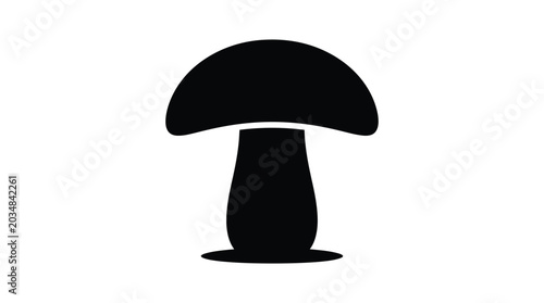 Foto Mushroom Silhouette Against A White Background Minimalist Design