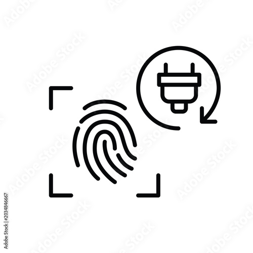 Instant biometric authentication, rapid fingerprint verification, seamless secure access. Pixel perfect, editable stroke vector icon