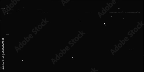Schilderij op canvas Dense black background filled with numerous bright specks and faint horizontal l
