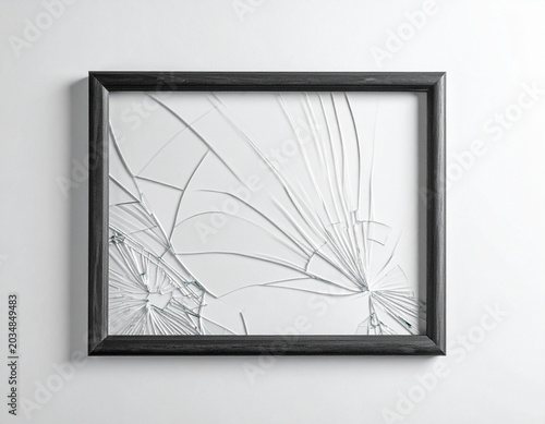 Broken glass picture frame