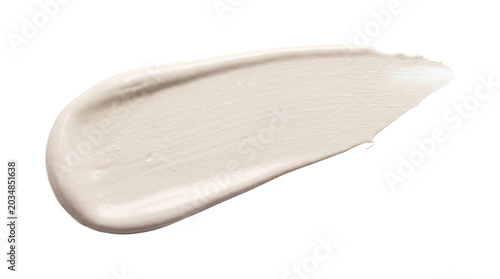 Konstfotografi Cream smear with textured surface on transparent background