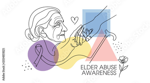 Elder Abuse Awareness Illustration