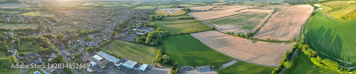 Φωτογραφία High Angle View of British Countryside and Landscape of Bedfordshire England UK