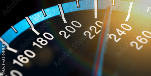 Foto Detail of needle of odometer or speedometer of a car 14