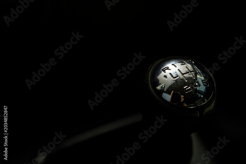 Принти на полотні Gear shift lever of the car in the dark background