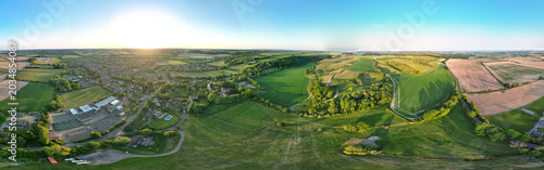 Cuadro en lienzo High Angle View of British Countryside and Landscape of Bedfordshire England UK
