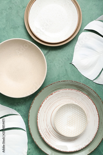 Set of stylish clean dinner...