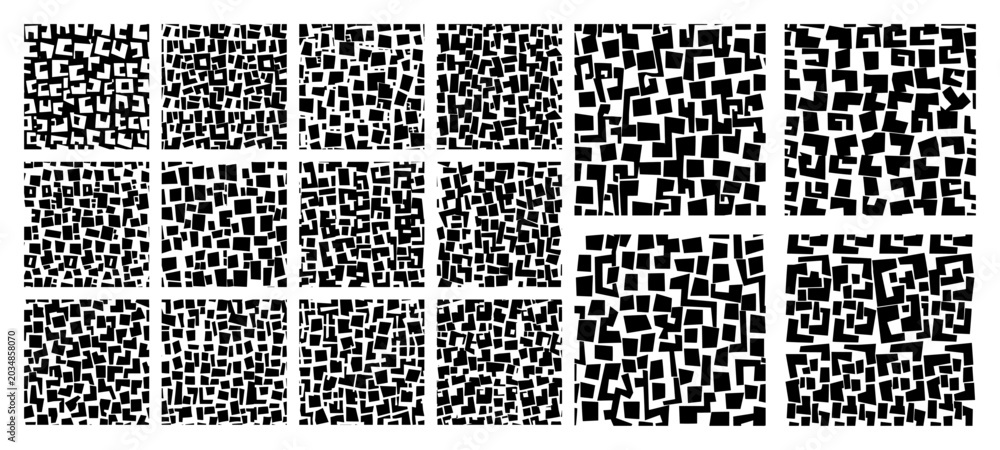Fototapeta premium square pattern collection with abstract geometric hand drawn tile textures