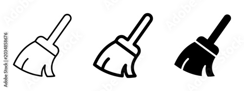 Valokuva Broom Icons, Cleaning Tools, Simple Vector Graphics for Housekeeping and Hygiene