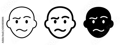 Tableau sur toile Confused Face Icons, Question Mark Expression, Skeptical Emoji, Doubtful Emotion