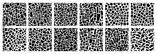Fotografie geometric mosaic pattern swatches with irregular stone tile textures