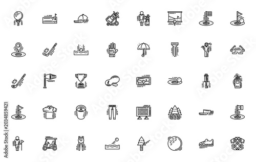 Картината върху платно Golf icon set