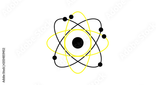 Valokuva Atomic structure, nucleus with orbiting electrons, science symbol