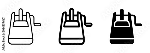 Schilderij op canvas Butter Churn Icons, Vintage Kitchen Appliance Vector Graphics, Old Farm Equipmen