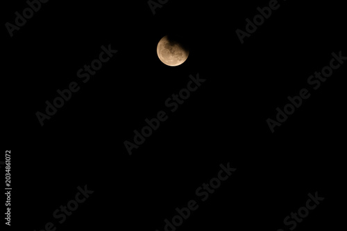 Принти на полотні The pink moon in night sky