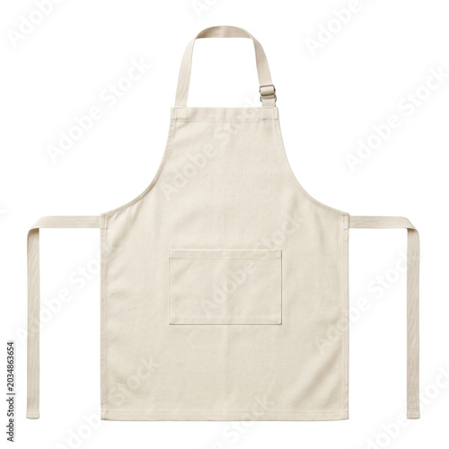 Φωτογραφία White canvas kitchen apron with front pocket
