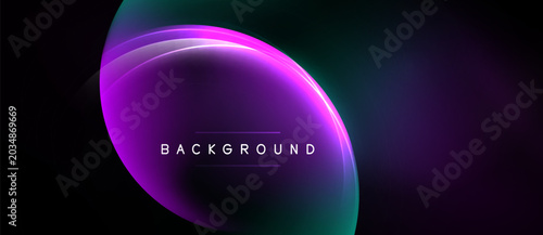Quadro su tela Abstract design features vibrant purple, teal gradients