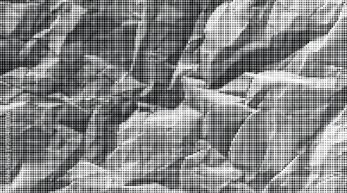 Obraz na płótnie Gray crumpled paper texture with transparent background on a flat surface