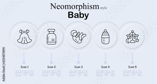 Photography Baby care set icon