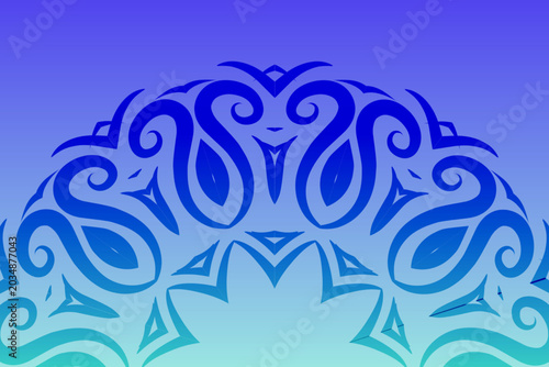 Luxurious batik flower line art pattern of indonesian culture traditional caleidoscope