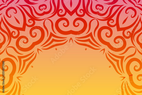 Luxurious batik flower line art pattern of indonesian culture traditional caleidoscope