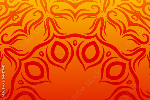 Luxurious batik flower line art pattern of indonesian culture traditional caleidoscope