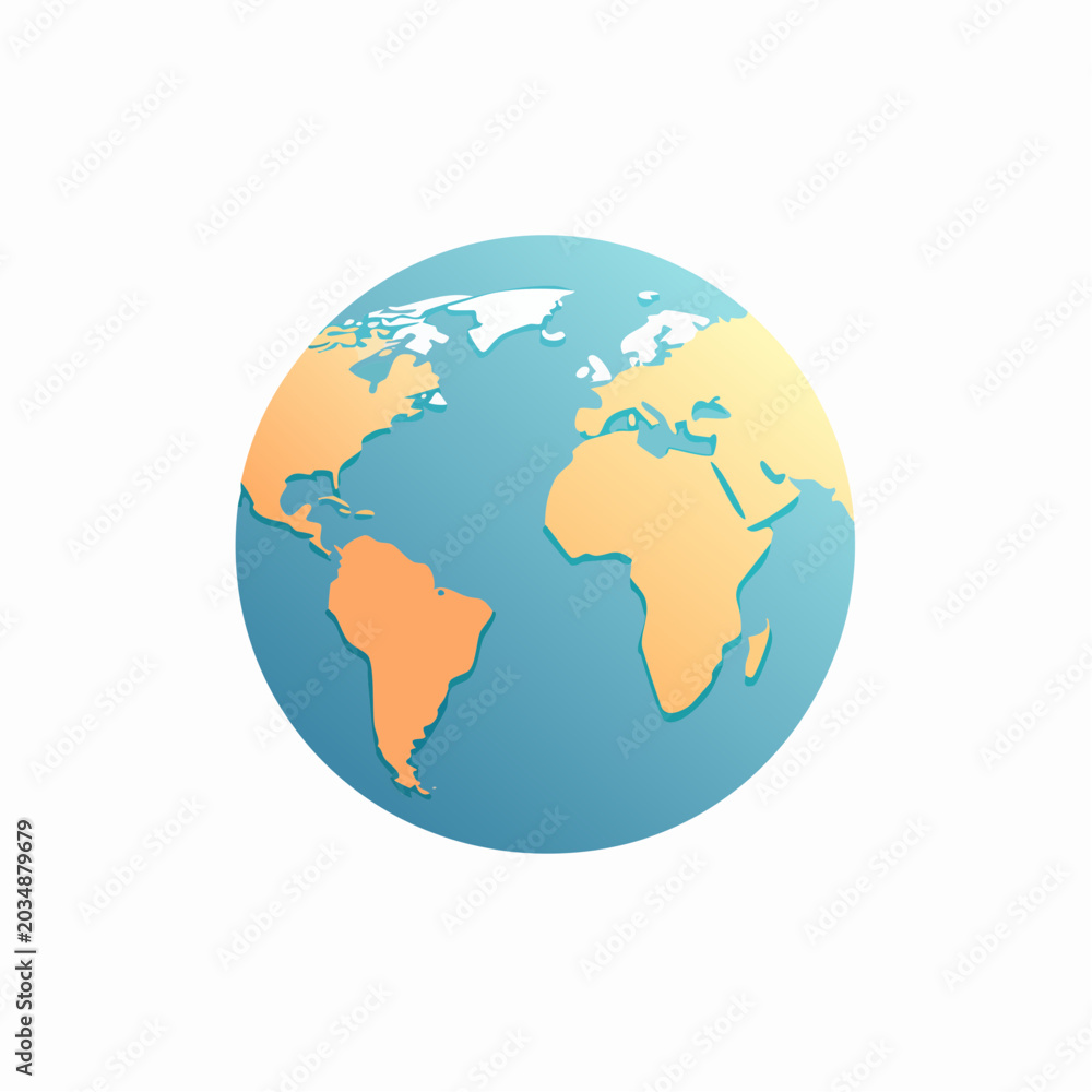 Fototapeta premium Stylized Globe Illustration