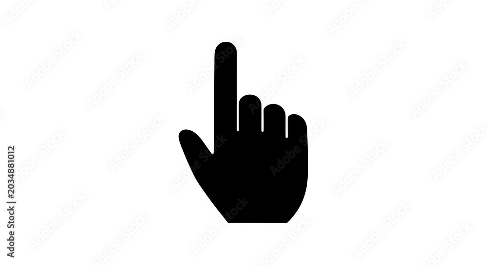 Fototapeta premium Black hand icon pointing up.