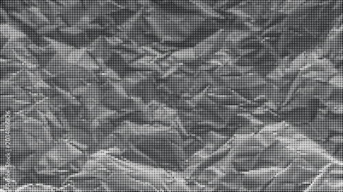 Tableau sur toile A detailed close-up view of crumpled gray paper texture with transparent background