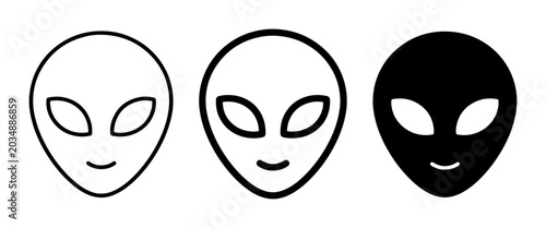 Foto Alien Icons, Extraterrestrial Faces, UFO Symbols