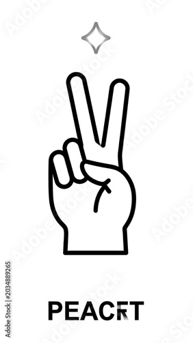 Peace sign hand gesture symbol illustration.