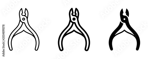 Εκτύπωση καμβά Nail Cuticle Nipper Icons, Manicure Tool Vector Set, Beauty Salon Equipment Grap
