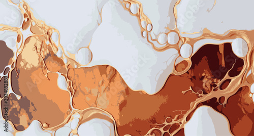 Abstract liquid marble background with fluid waves and gold veins