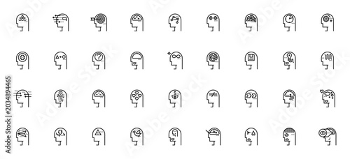 Konstfotografi Human Mental & Mind icon set