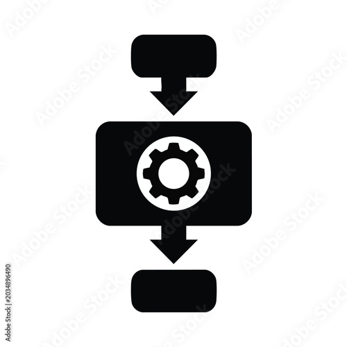 Automation Process Workflow Icon, Icon, Flow, Future