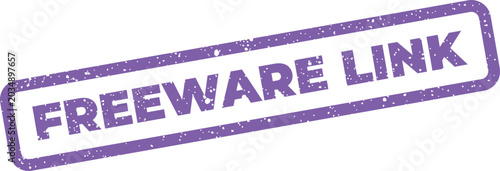 Fotografie Textured rectangular stamp representation with the phrase freeware link, ideal f