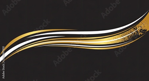 Elegant gold and white wavy vehicle wrap decal.