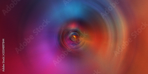 Obraz na plátně Dark abstract circular motion background with rich deep purple and orange tones spiraling from glowing light central point
