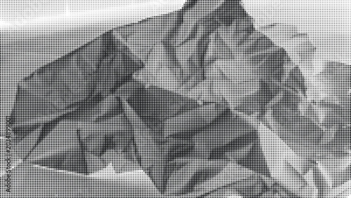 Cuadro en lienzo Crumpled paper mountain landscape with creased texture on transparent background