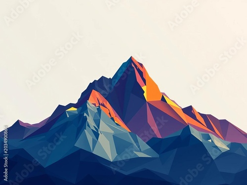 Geometric representation of mountain ranges in a minimalist style,  abstract,  modern