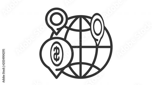Animated global investment icon