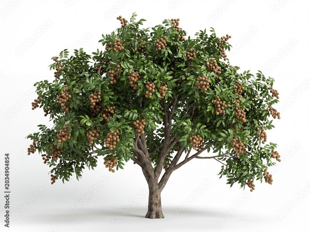 Fototapeta premium Lush fruit tree with ripe oranges on branches