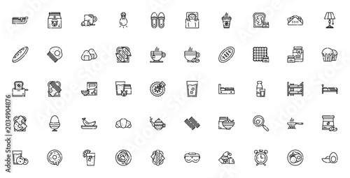 Konstfotografi Morning breakfast icon set