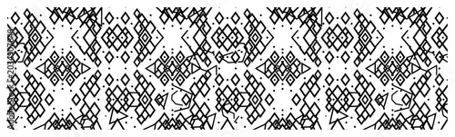 Canvastavla Abstract geometric pattern with scattered diamonds and dots in primitive tribal
